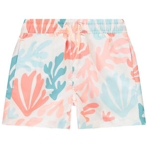 Bañador tipo short con estampado de corales de colores para niño 