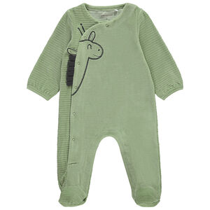 Pelele de terciopelo divertido con estampado de jirafa para bebé niño 