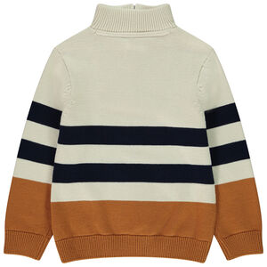 Jersey de rayas con cuello camionero de punto niño 