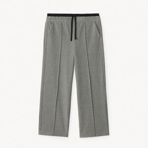 Pantalon large rayé effet double taille pour fille  Main Pantalon large rayé effet double taille pour fille