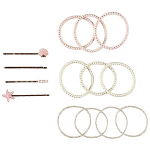 Lote de 4 horquillas decorativas + 10 gomas para niña  Main Lote de 4 horquillas decorativas + 10 gomas para niña