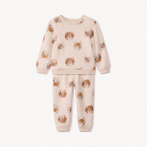 Conjunto sudadera y pantalón de chándal con estampado de osito para bebé niño 