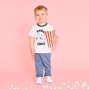 Camiseta de manga corta con estampado de robot y cohete para bebé niño 