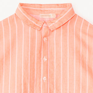 Camisa de manga corta de tela a rayas para niña 