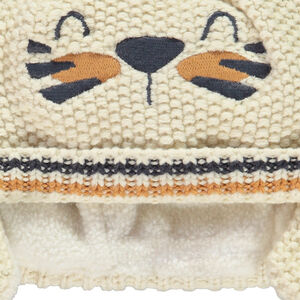 Gorro de punto sherpa con orejas 3D y bordados para bebé niño 