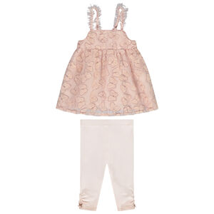 Conjunto 2 piezas con túnica mariposas para bebé niña 