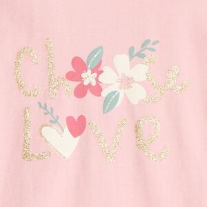 Camiseta de manga larga con cuello vuelto y estampado fantasía para niña 