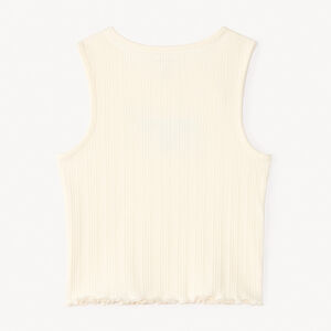 Camiseta sin mangas de punto acanalado con bordado "Saint Tropez" para niña 