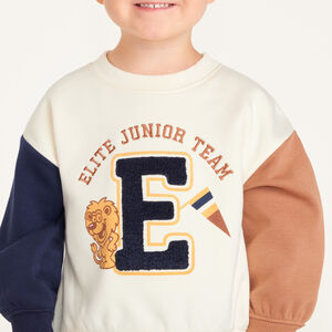 Sudadera oversize bicolor para bebé niño estilo campus 