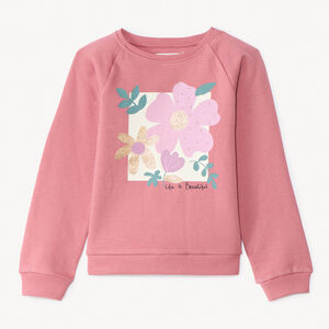 Sweat molleton uni fantaisie pour fille   Main Sweat molleton uni fantaisie pour fille