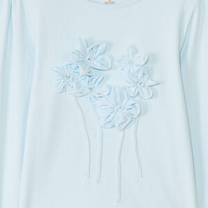 Camiseta de manga larga con flores en 3D niña 