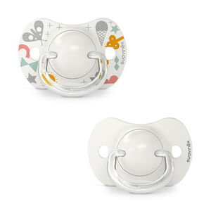 Lot de 2 sucettes silicone SX Pro 0-6M Walk in the park gris 