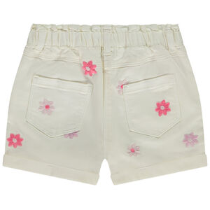 Short vaquero con bordados de margaritas niña 