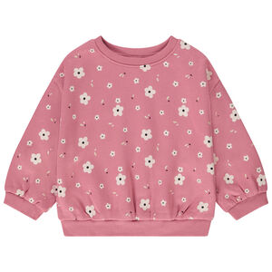 Sudadera oversize de felpa con estampado de flores para bebé niña 