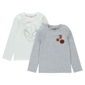 Juego de 2 camisetas interiores con estampados y parches ©Marvel Spiderman Main Juego de 2 camisetas interiores con estampados y parches ©Marvel Spiderman
