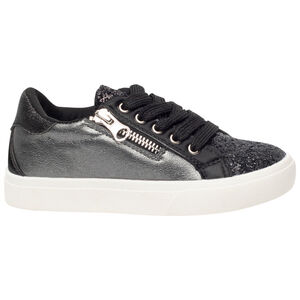 Baskets noires à strass et effet irisé avec fermeture éclair pour fille Main Baskets noires à strass et effet irisé avec fermeture éclair pour fille