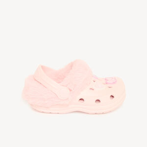 Zapatillas para niña estilo zueco con efecto de piel sintética y parche 