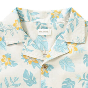 Camisa manga corta estampado follaje para niño 