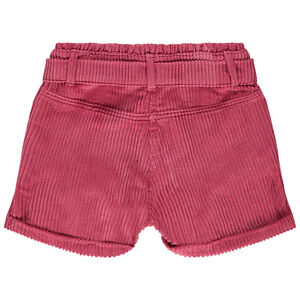 Short de pana con cinturón para niña 