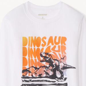 Camiseta de manga larga lisa con estampado suave para niño 