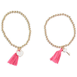 Lote de 2 pulseras de perlas con borla para niña  Main Lote de 2 pulseras de perlas con borla para niña