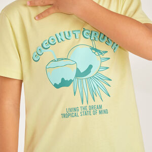 Camiseta de manga corta estampada con coco para niño 