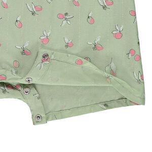 Combishort estampado de melocotones y hilos brillantes para bebé niña 