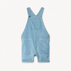 Peto corto de vaquero estilo workwear con bordado de palmera para bebé niño 