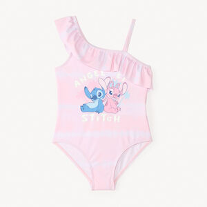 Bañador de una pieza con tirantes asimétricos de Stitch y Angel de Disney para niña 