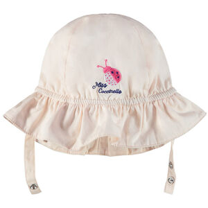 Charlotte de popelina con bordado de mariquita para bebé niña 