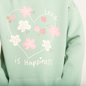 Vestido sudadera de felpa con bolsillo tipo canguro para niña 