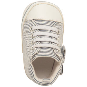 Zapatillas altas de lona con cordones y estampado a rayas para bebé niña 