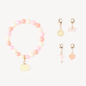 Bracelet de perles avec 5 breloques amovibles 