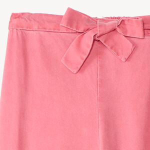 Pantalón ancho de niña con lazo rosa 
