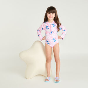 Bañador de una pieza de manga larga anti-UV SPF 50+ con estampado de Stitch de Disney para niña 