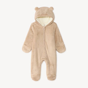 Combi-pilote azul para bebé niño con capucha de oso divertida 