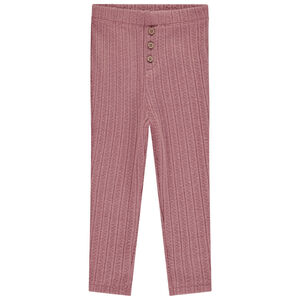 Leggings largos de punto acanalado en color rosa para bebé niña 