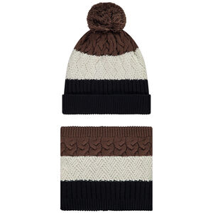 Set de gorro y bufanda con efecto color block para niño  Main Set de gorro y bufanda con efecto color block para niño