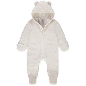 Pelele de sherpa con motivo de osito para bebé niña 