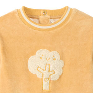 Pelele de terciopelo con parche de árbol efecto bucles 3D para bebé 