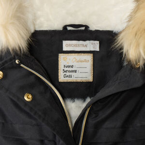 Parka impermeable con capucha y efecto de pelo sintético para niña 