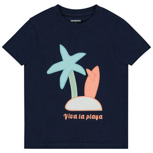Camiseta manga corta con parches aplicados para niño 