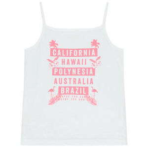 Camiseta sin mangas de jersey con estampado fantasía para niña 