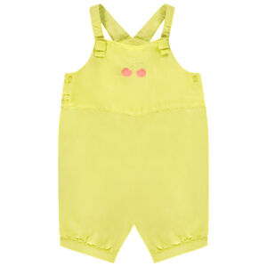 Pelele corto con bordado de cerezas para bebé niña 