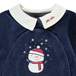 Pelele de terciopelo con cuello babero bordado para bebé niño 