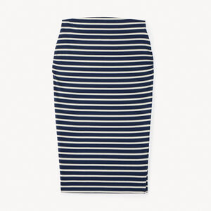 Falda larga ajustada a rayas para mujer 