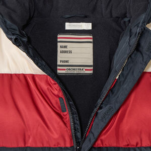 Plumífero efecto colorblock con capucha para niño 