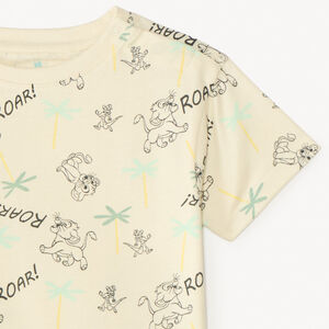 Camiseta de manga corta 1/2 oversize imprimida del Rey León de Disney para bebé niño. 