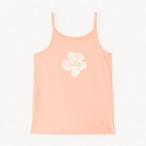Camiseta sin mangas de jersey con estampado de flores para niña 