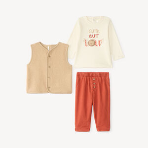 Conjunto de 3 piezas para bebé niño: chaleco + pantalón + camiseta 